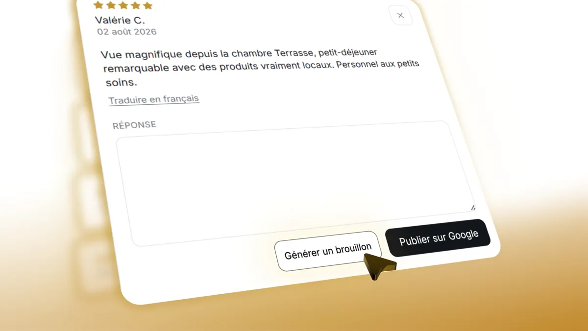 Réponse aux avis Google proposée par Oventys